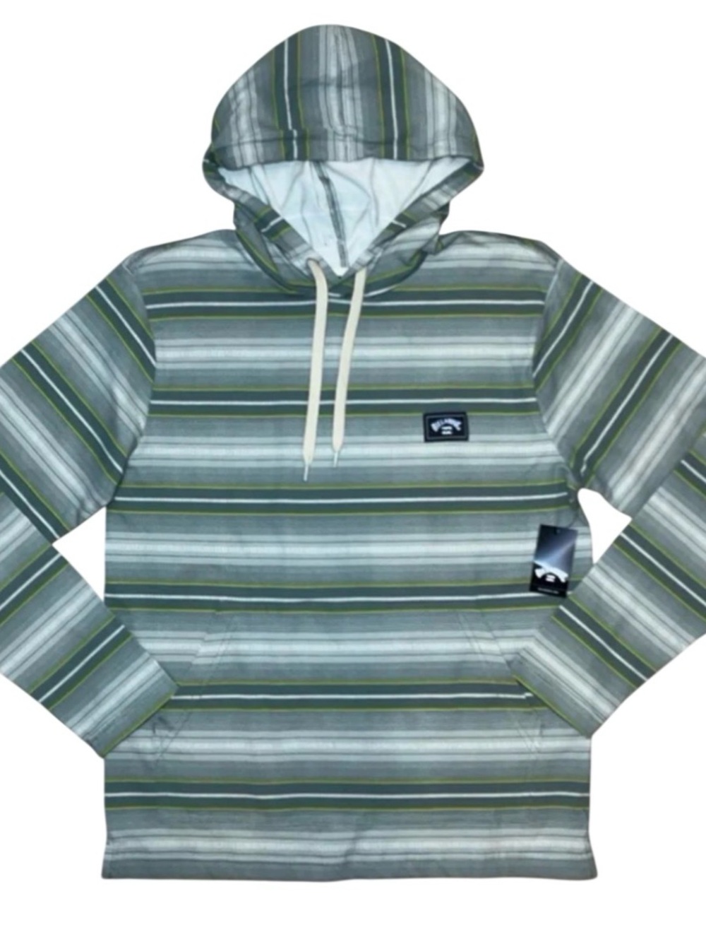 Billabong Green White Yellow Hooded Pullover Lightweight Men’s NWT Small